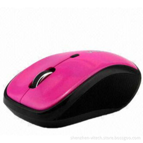 Wireless, 4D 2.4GHz USB Optical Mouse with White and Red Colors, 10m Working Distance